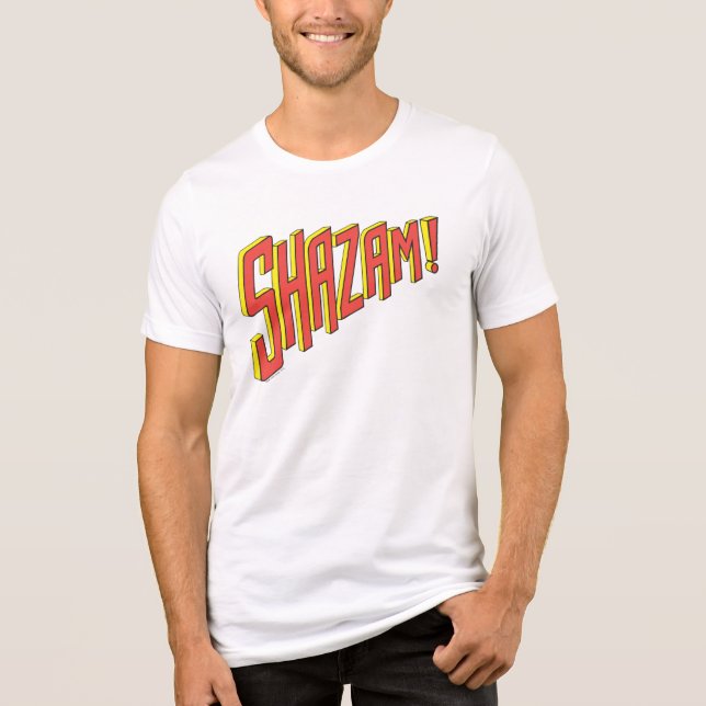 Shazam Logo Red/Yellow Tri-Blend Shirt (Front)