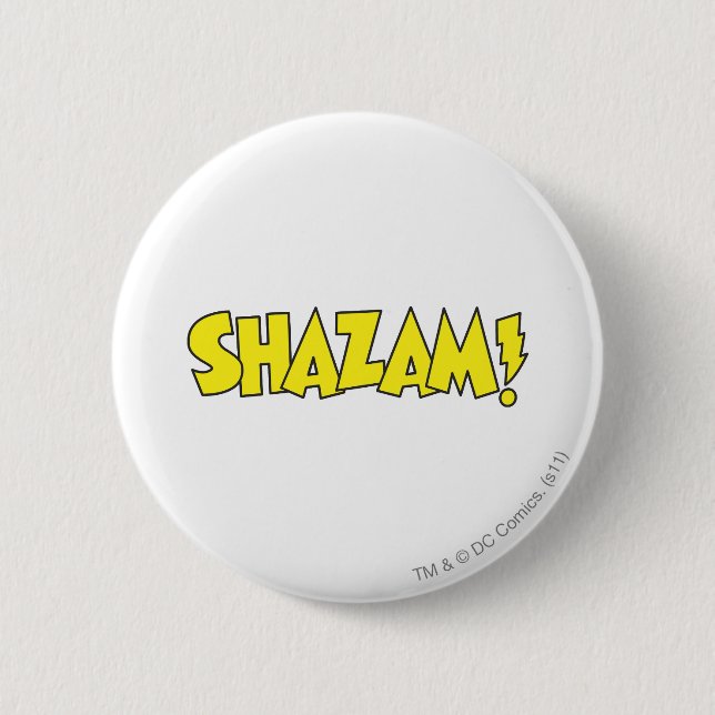 Shazam Logo Yellow 6 Cm Round Badge (Front)