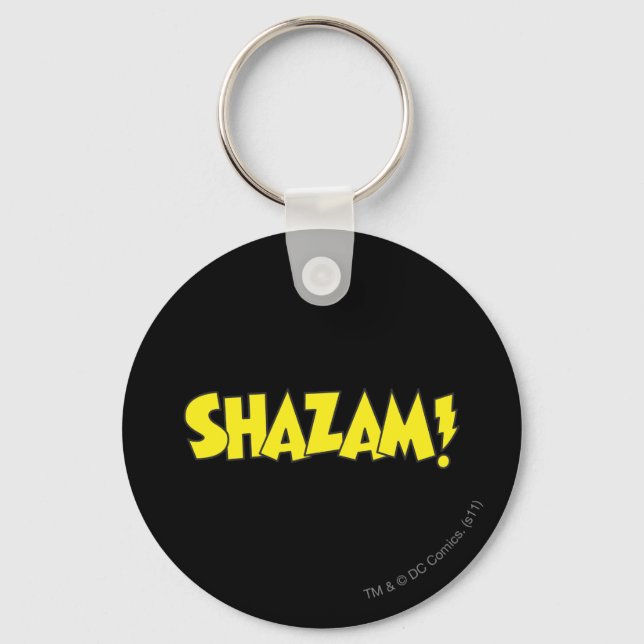 Shazam Logo Yellow Key Ring (Front)