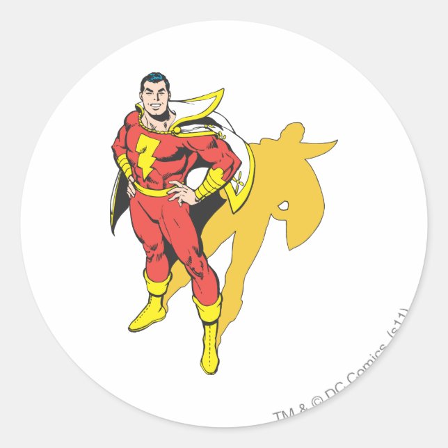 SHAZAM Shadow Classic Round Sticker (Front)