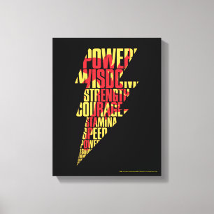 SHAZAM!   Shazam Abilities Lightning Graphic Canvas Print