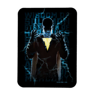 SHAZAM!   Shazam & Abilities Lightning Typography Magnet