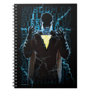 SHAZAM!   Shazam & Abilities Lightning Typography Notebook