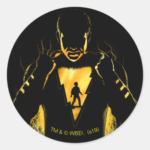 SHAZAM! Shazam and Billy Lightning Silhouette Classic Round Sticker
