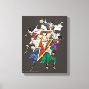 SHAZAM!   Shazam Family Graphic Canvas Print