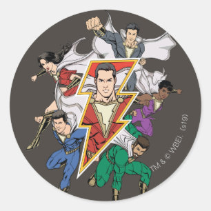 SHAZAM! Shazam Family Graphic Classic Round Sticker