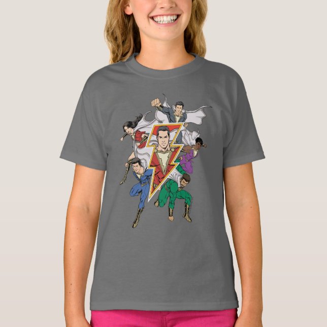 SHAZAM! | Shazam Family Graphic T-Shirt (Front)