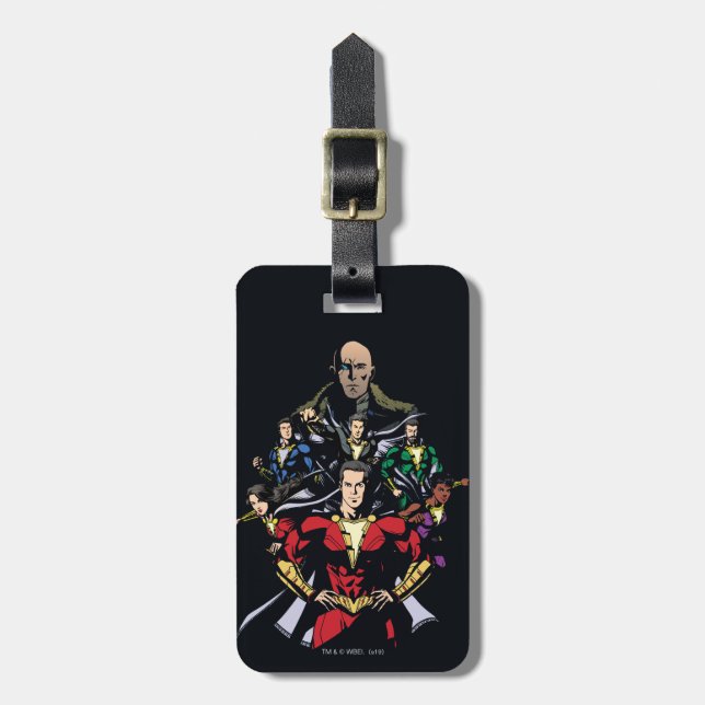 SHAZAM! | Shazam Family Vs. Dr. Sivana Luggage Tag (Front Vertical)