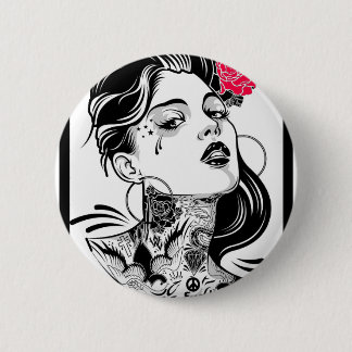 SHE AWAITS DREAMS 6 CM ROUND BADGE