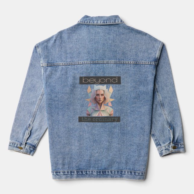She battles beyond woman day art face denim jacket (Back)