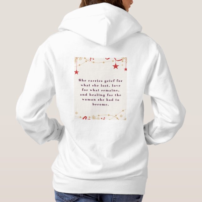 She Became™ – A Poetic Healing Quote for Women Hoodie (Back)