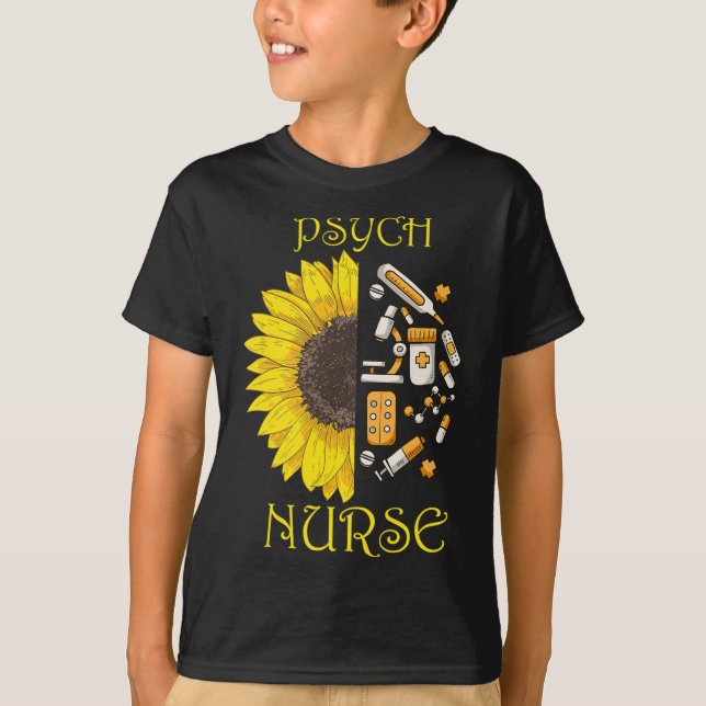 She Became A Psych Nurse Psychiatric Nursing Menta T-Shirt (Front)
