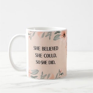 She believed minimalist coffee mug wildflowers