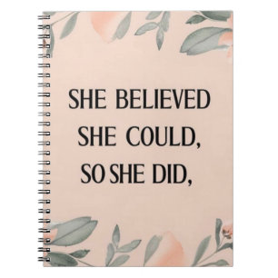 She believed minimalist notebook wildflowers