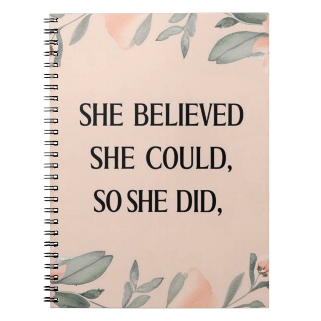 She believed minimalist notebook wildflowers (Front)