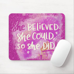 She believed mouse pad