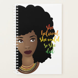 She Believed She Could, Black Woman, Natural Hair Planner