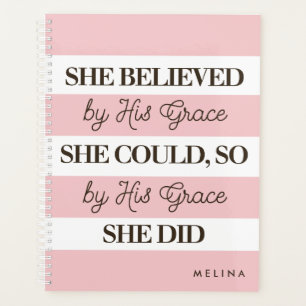 She Believed She Could By His Grace Personalised Planner