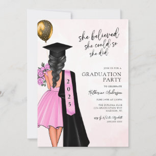 She Believed She Could Graduation Party Invitation