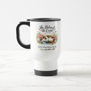 She Believed She Could Motivational for Co-Worker Travel Mug
