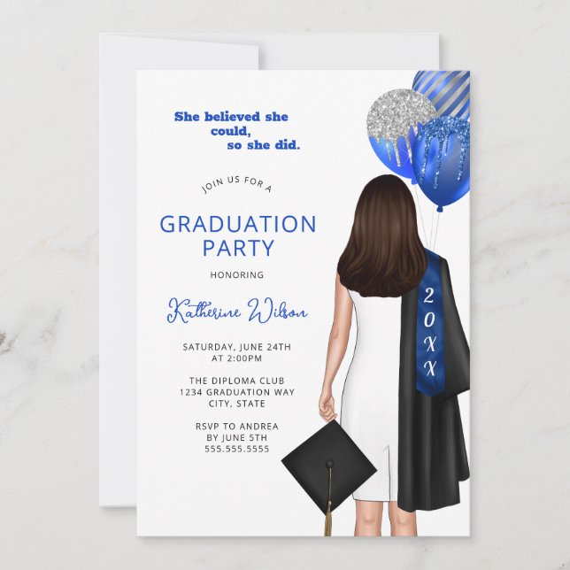 She Believed She Could Photo Graduation Party Invitation (Front)