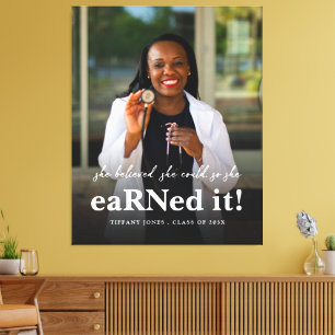 She Believed She Could RN Nurse Photo Graduation Canvas Print