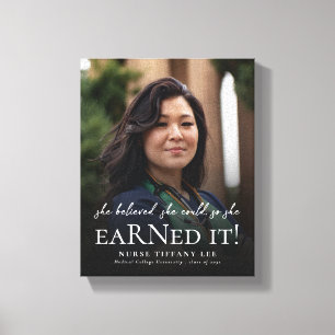 She Believed She Could RN Nurse Photo Graduation Canvas Print