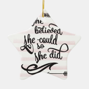 she believed she could so she did ceramic tree decoration