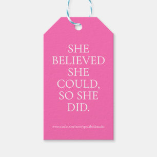 She Believed She Could So She Did Custom Gift Tags