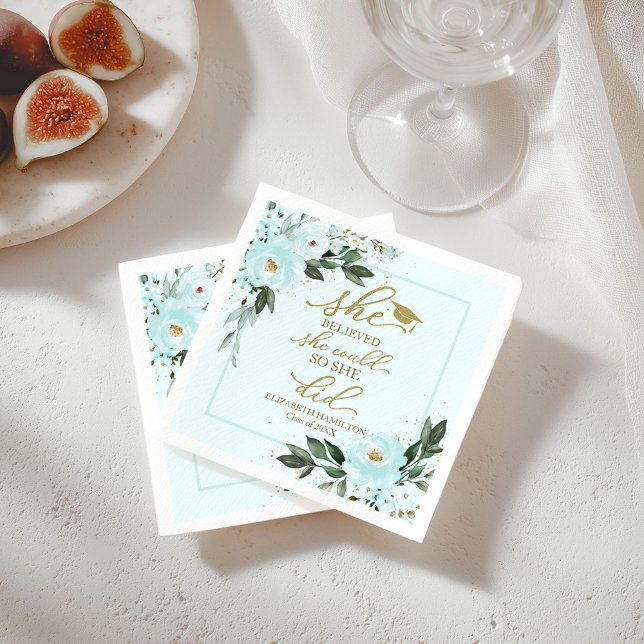 She Believed She Could So She Did Grad Party Napki Napkin (Creator Uploaded)