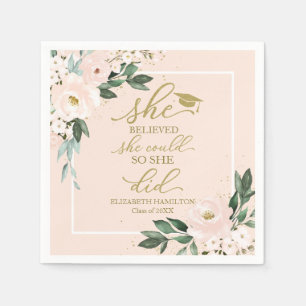 She Believed She Could So She Did Grad Party Napkin