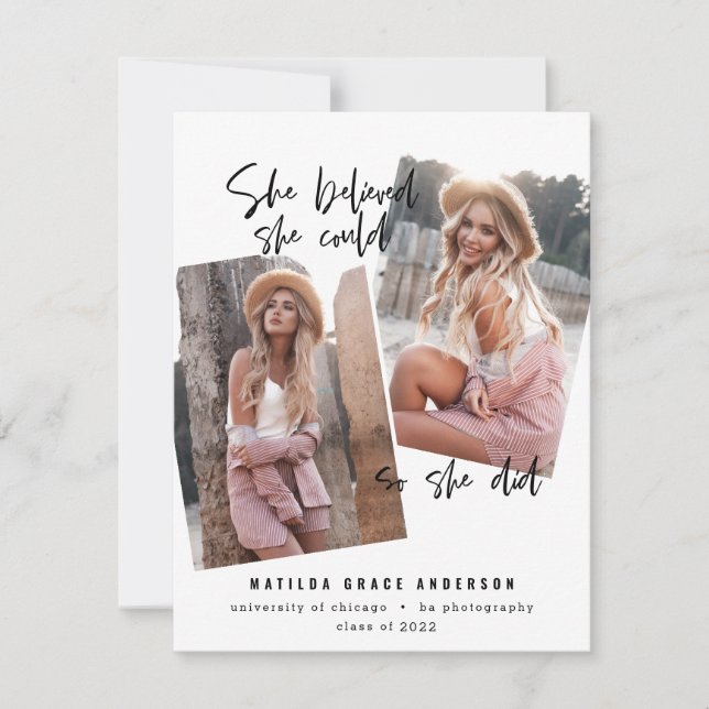 She believed she could so she did graduation  (Front)