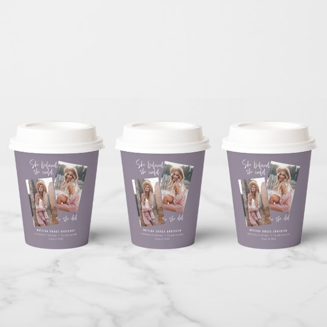 She believed she could so she did graduation  pape paper cups (Multi)
