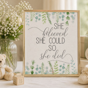 She Believed She Could So She Did Inspirational Poster