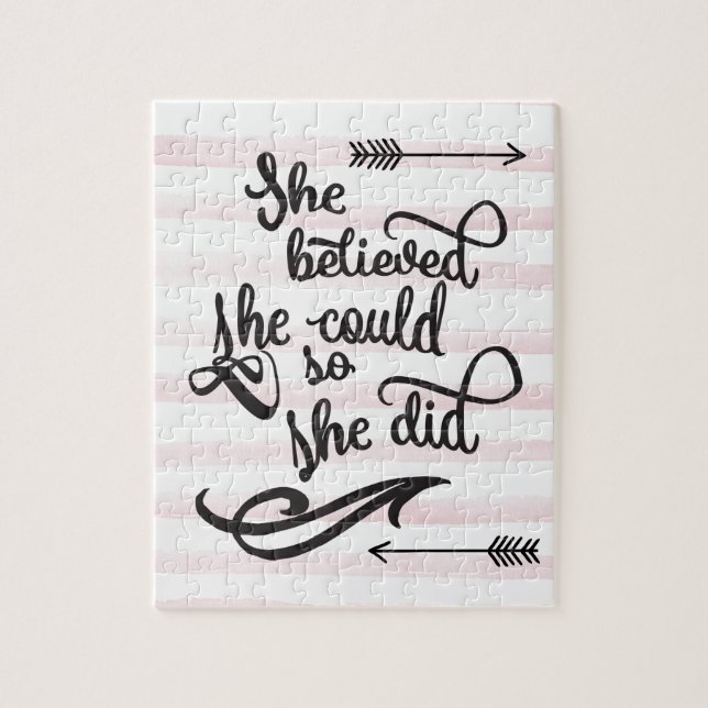 she believed she could so she did jigsaw puzzle (Vertical)