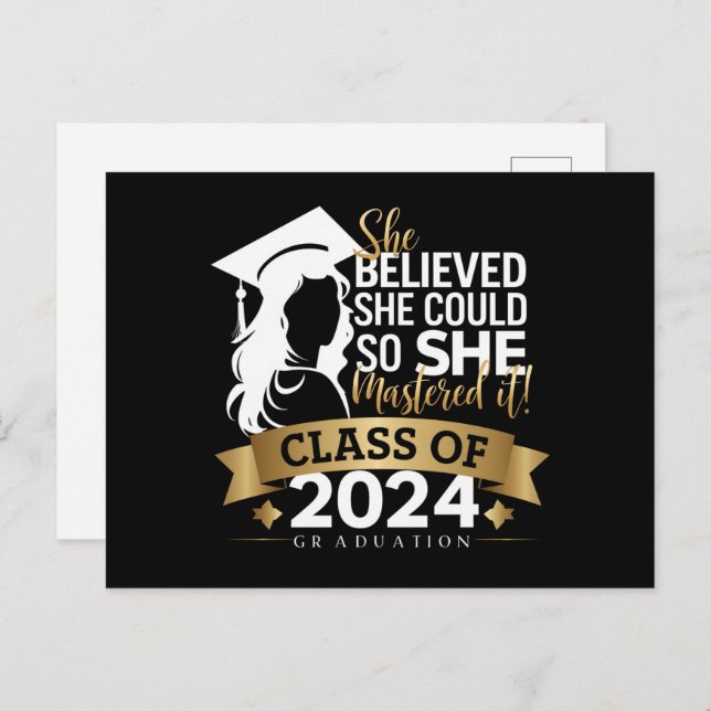 She Believed She Could So She Mastered It 2024 Postcard (Front/Back)