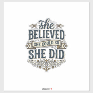 She Believed She Did Vintage Motivation Shirt_1