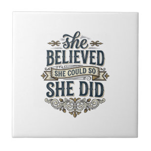 She Believed She Did Vintage Motivation Shirt_1 Tile