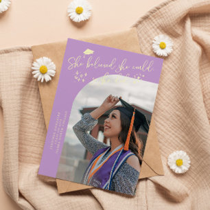 She Believed Wisteria Graduate Curved Photo Announcement