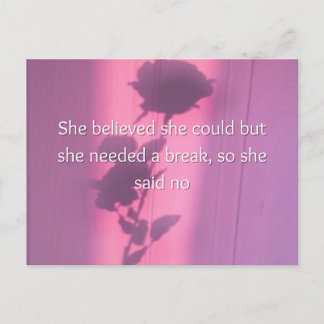 She Belived She Could Funny Feminist Motivational Holiday Postcard