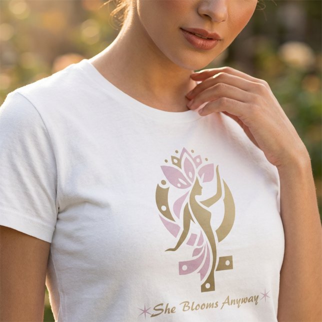 She Blooms Anyway Floral Venus Symbol Women's Day T-Shirt (Creator Uploaded)