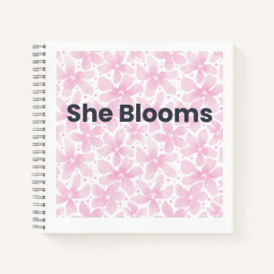 She Blooms Inspirational Floral Notebook