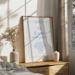 She Blooms with Grace Wall Art