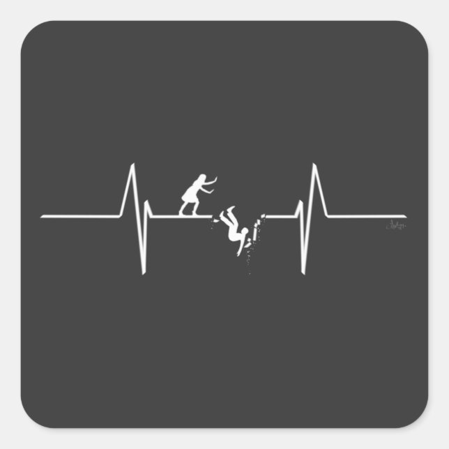 She Broke My Heart Beat Square Sticker (Front)