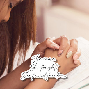 She came, she fought laptop sticker 