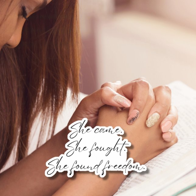 She came, she fought laptop sticker  (Creator Uploaded)