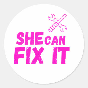 She Can Fix It Bold DIY Empowerment Sticker