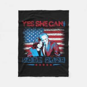 She Can Harris 2024 Wheimer 2024 Vote Harris Waltz Fleece Blanket