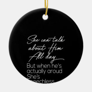 she can talk about film all day but when he's actu ceramic tree decoration