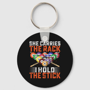 She Carries The Rack I Hold The Stick Billiards Pl Key Ring